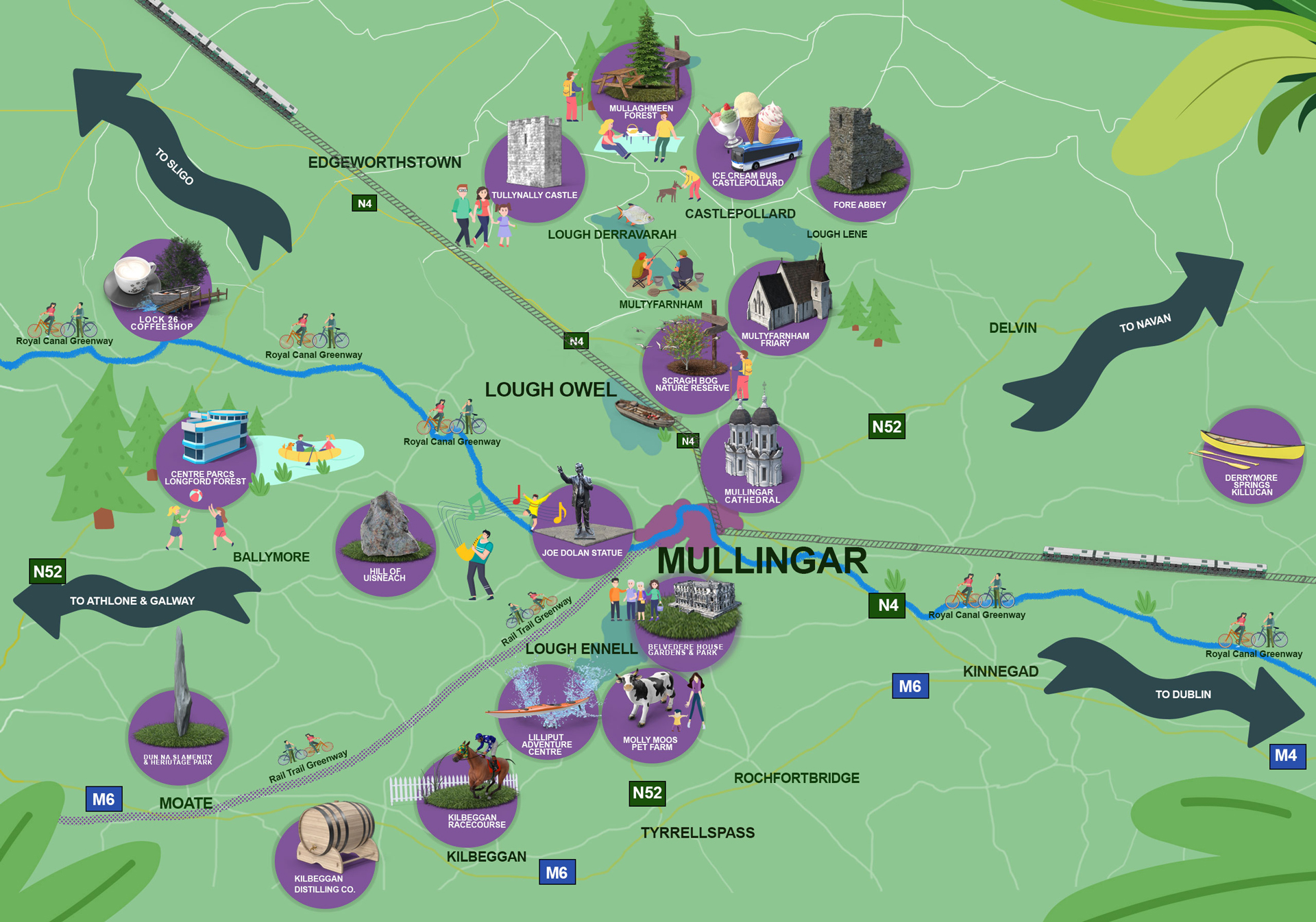 Map of Destinations from Belvedere House